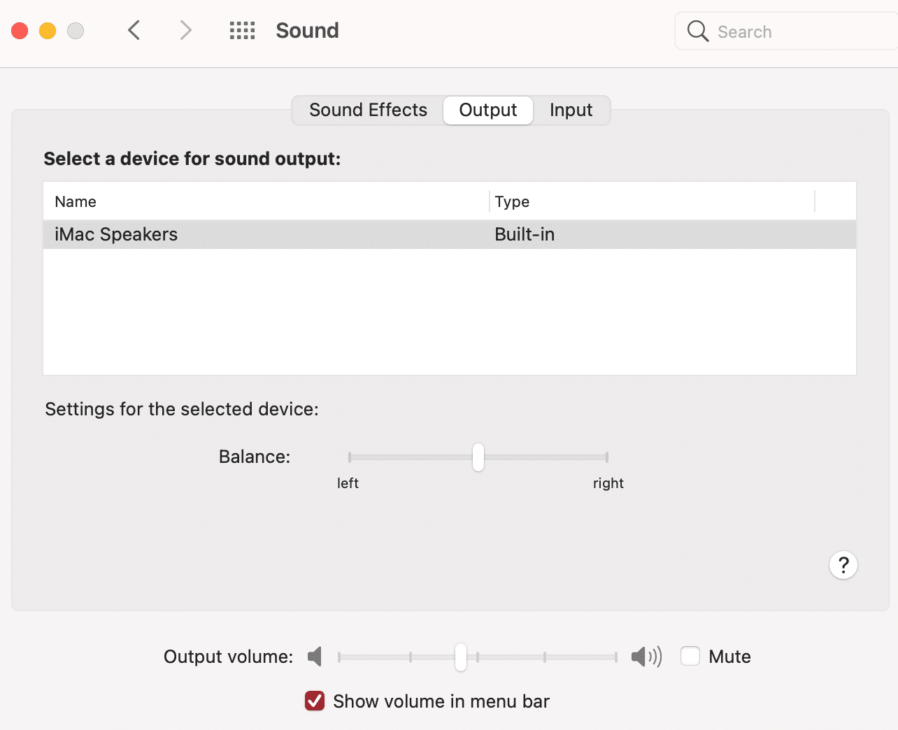 select a device for sound output on mac