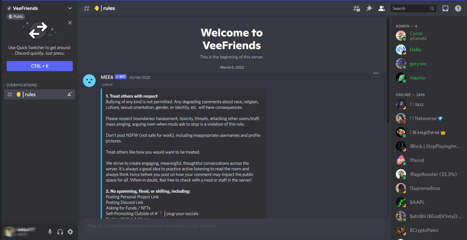VeeFriends server