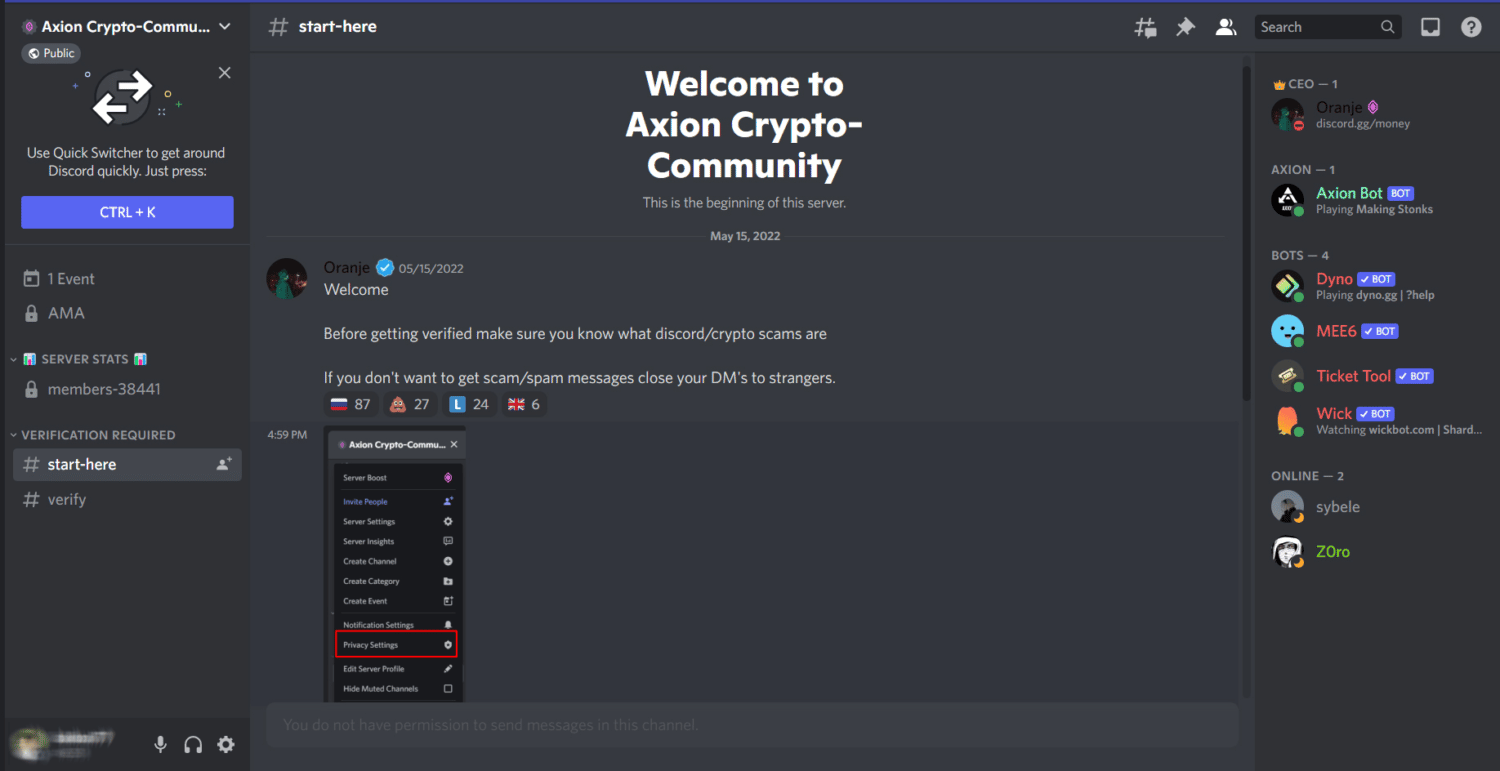 axion crypto community