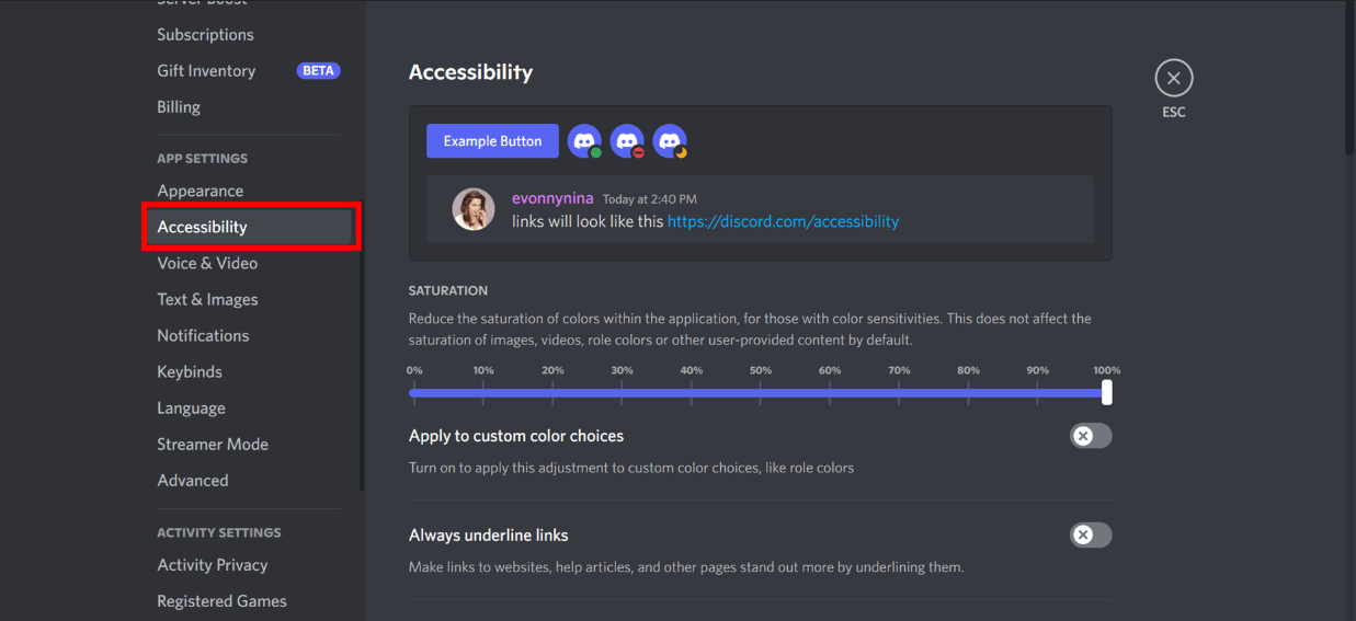 discord app settings accessibility