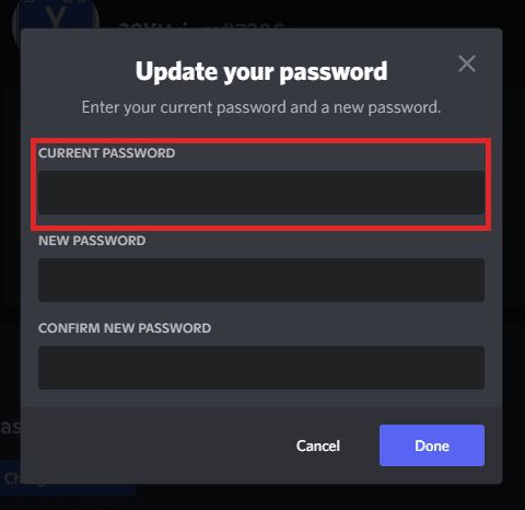 discord update your password popup