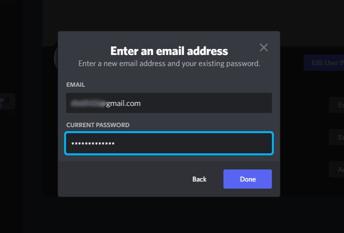 enter an email address