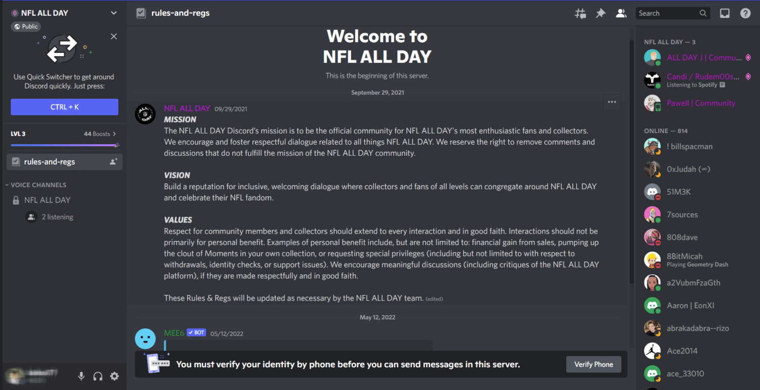 nfl all day server