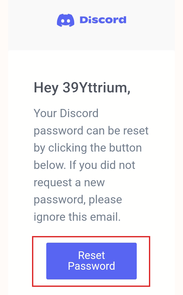 reset password link on email