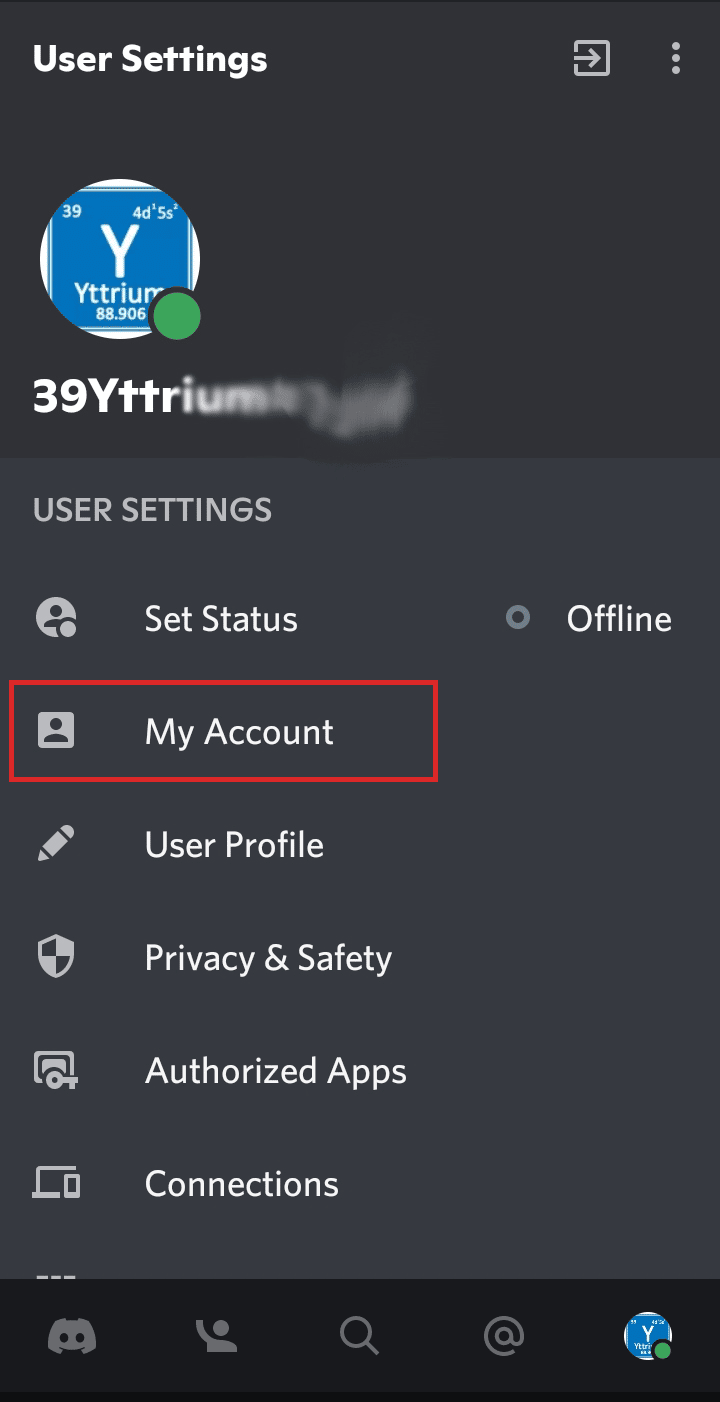 user settings