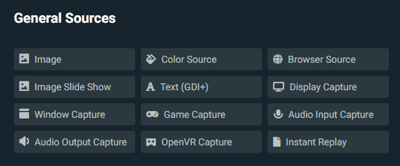 StreamLabs general sources