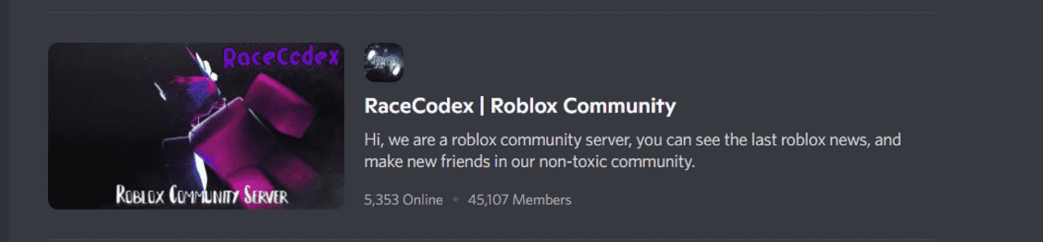 RaceCodex Roblox Community