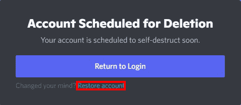 Discord restore account