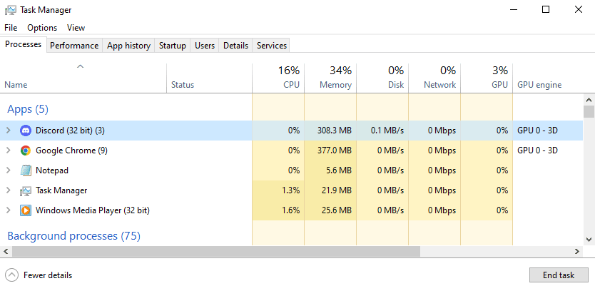 task manager end task button