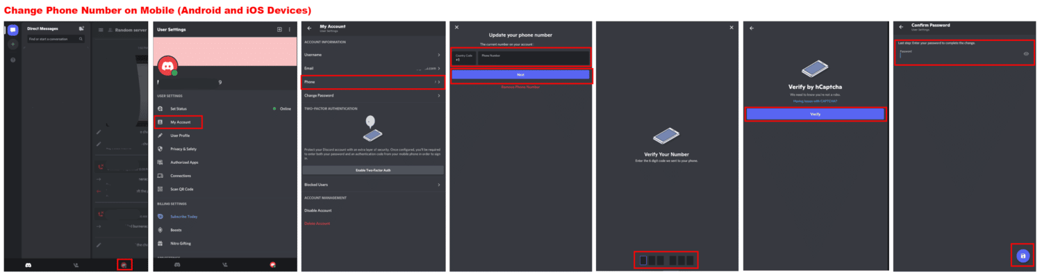 Discord mobile change number
