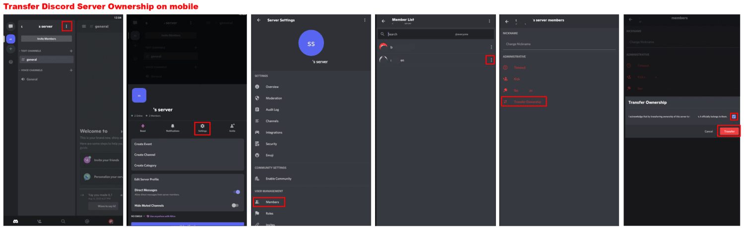 Discord mobile transfer ownership