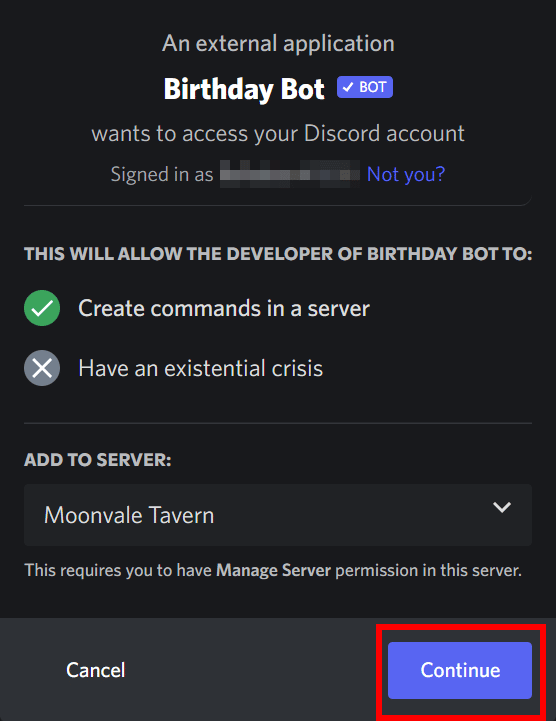 Discord birthday bot install