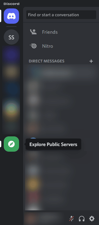 Discord explore servers button