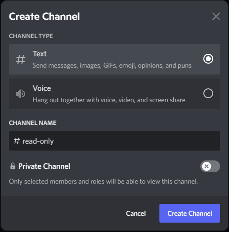 Text channel