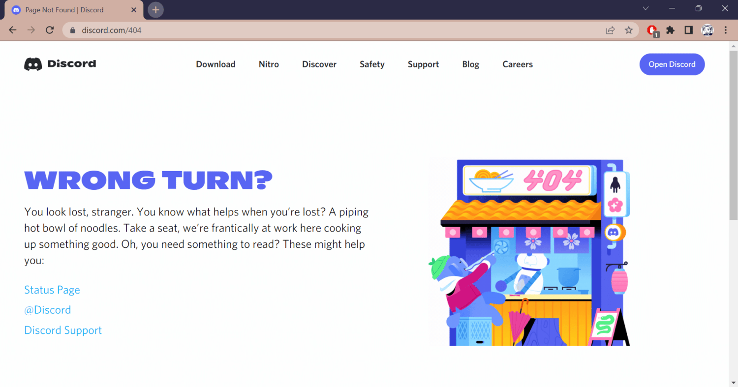 Page Not Found Discord