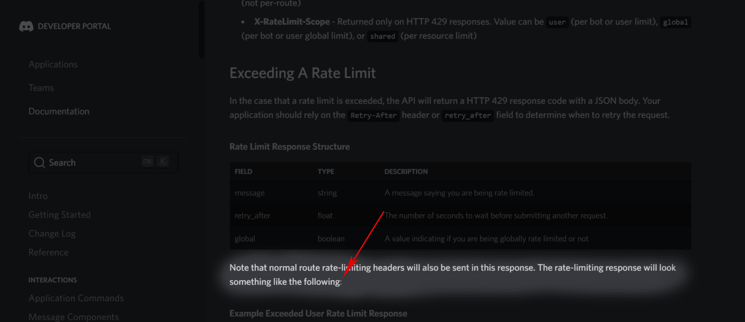 Rate Limit Documentation Page Easter Egg on Discord