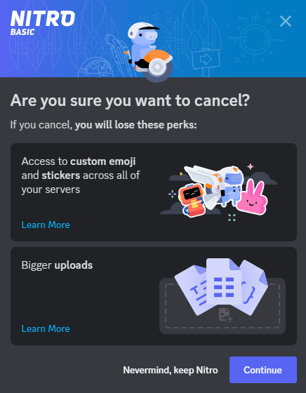 Cancel Discord Nitro