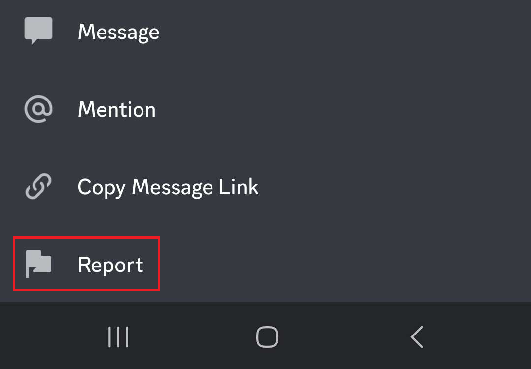 Tap the Report option Android