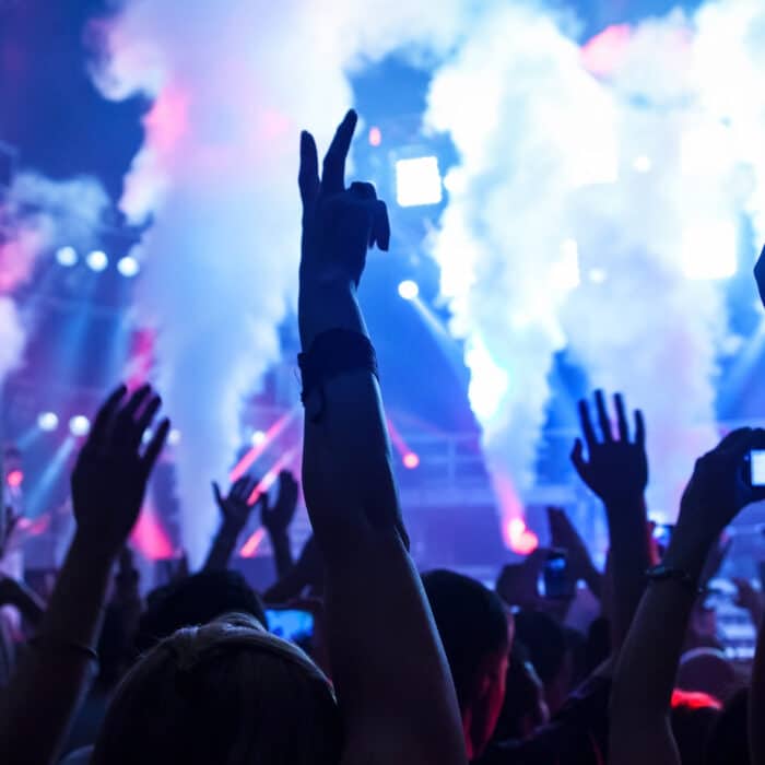 Group of people dancing in the club