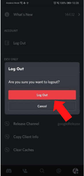 log out button